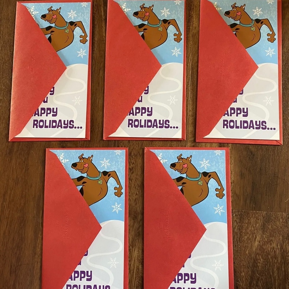 Scooby Dooby Doo The Dog Christmas Card Lot Of 5 Hallmark Holiday Cards Kids